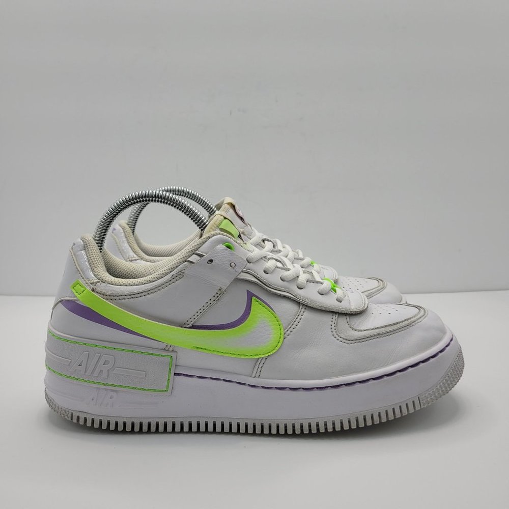 Nike Air Force 1 Low Shadow White Electric Green Womens Shoe DD9684-100 Size 8.5